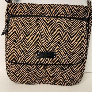 Vera Bradley Zebra Print Triple Zip Hipster